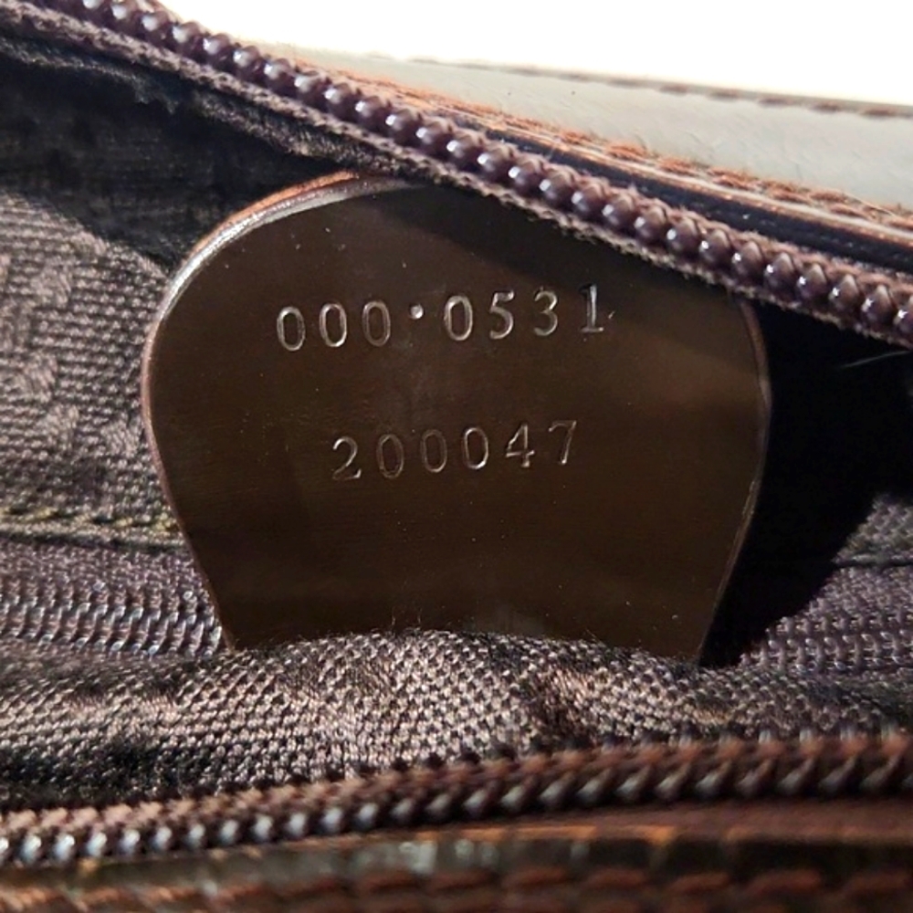 Gucci Tom Ford Made in Italy Dark Brown Nylon Bamboo Shoulder Bag Purse EUC! - Picture 6 of 15